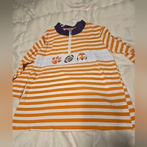 Clemson Embroidered Lightweight 3/4 pullover